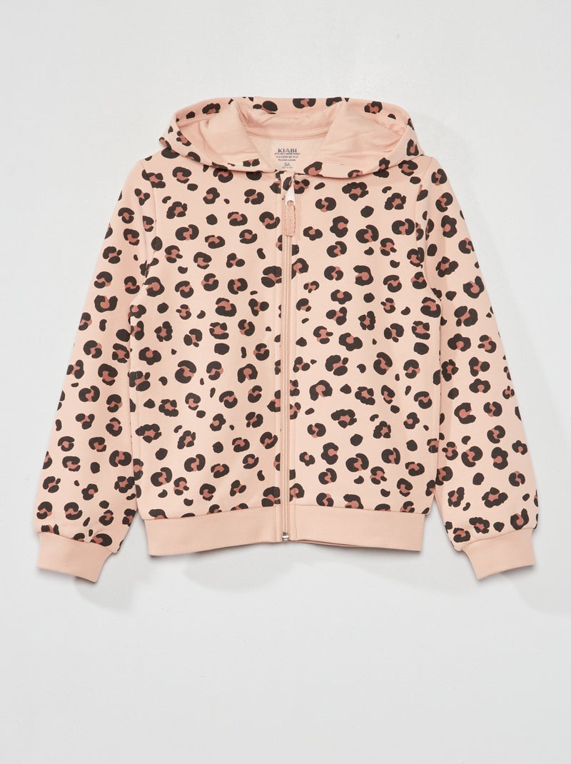 Sweat zippé à capuche Rose - Kiabi