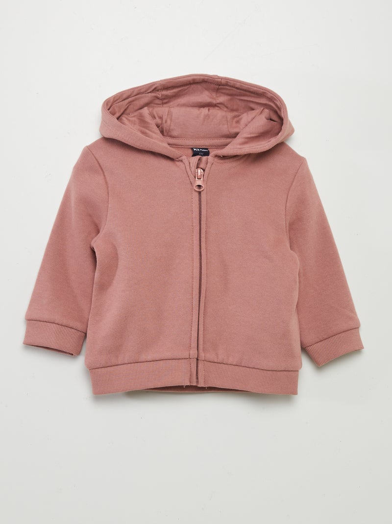 Sweat zippé à capuche Rose - Kiabi