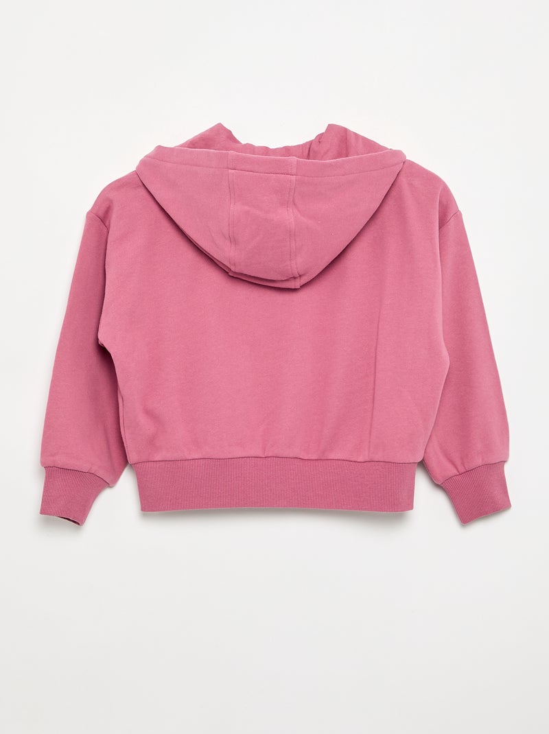 Sweat zippé à capuche Rose - Kiabi