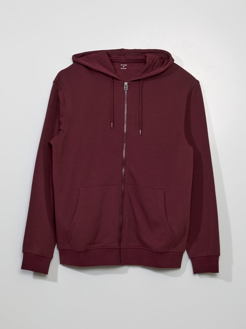 Sweat zippé à capuche Rouge - Kiabi