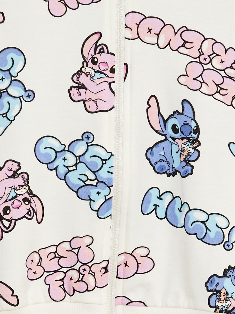 Sweat zippé à capuche 'Stitch' de 'Disney' Blanc - Kiabi