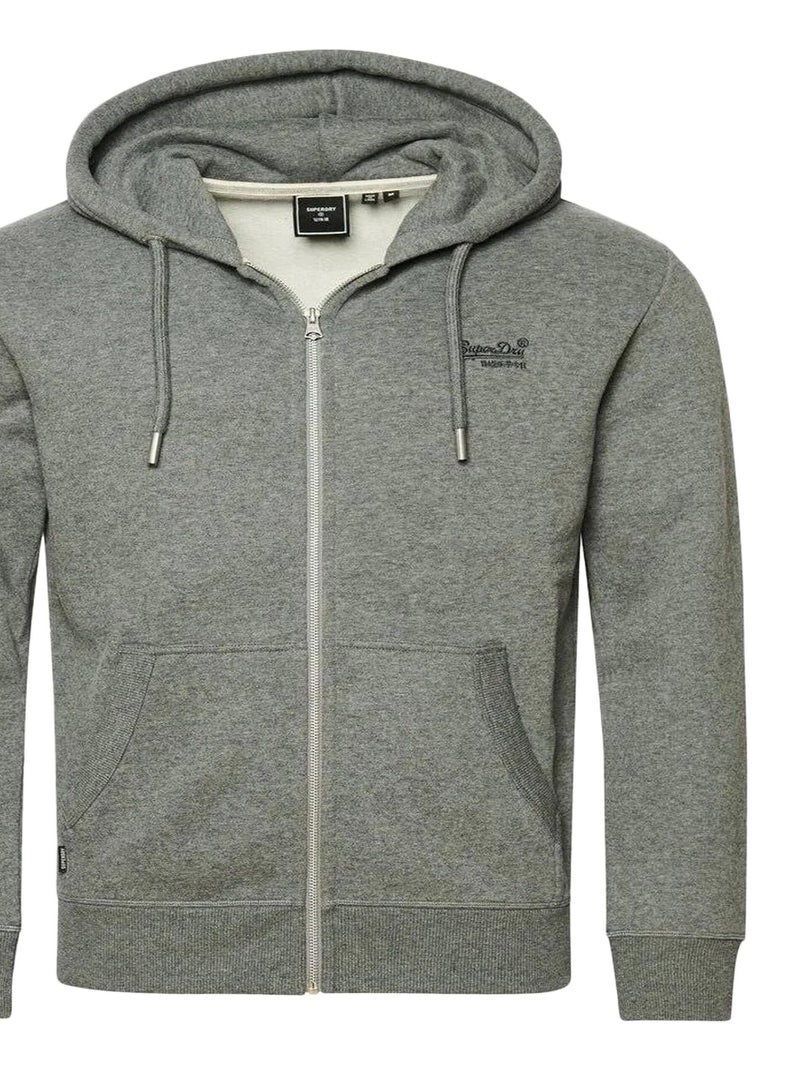 Sweat Zippé à Capuche Superdry Gris - Kiabi