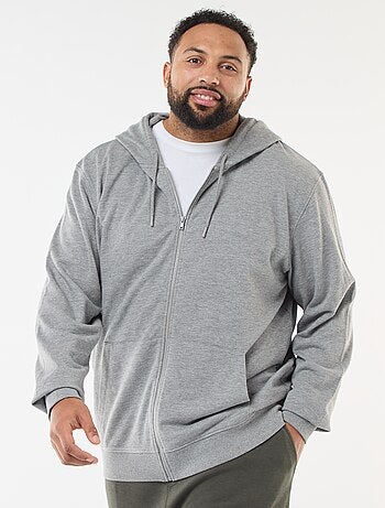 Sweat zippé à capuche uni