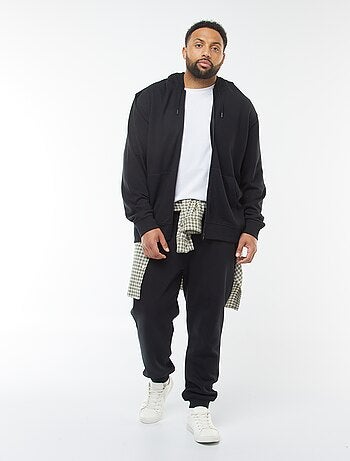 Sweat zippé à capuche uni