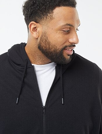 Sweat zippé à capuche uni