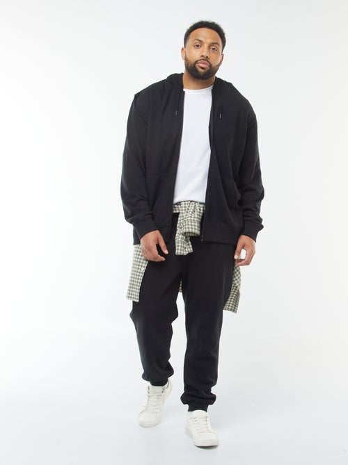 Sweat zippé à capuche uni - Kiabi