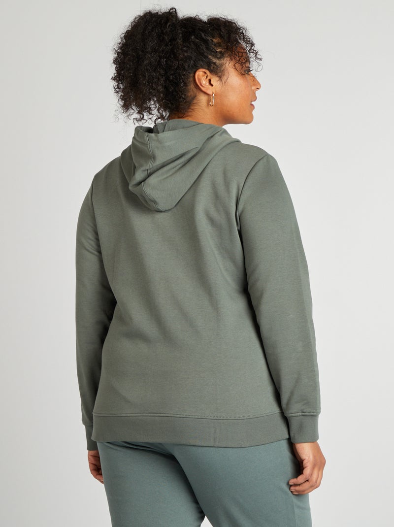 Sweat zippé à capuche VERT - Kiabi