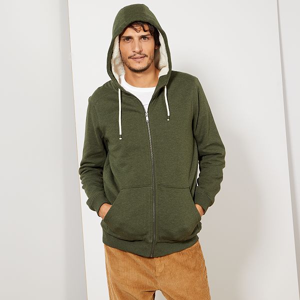sweat à capuche vert homme