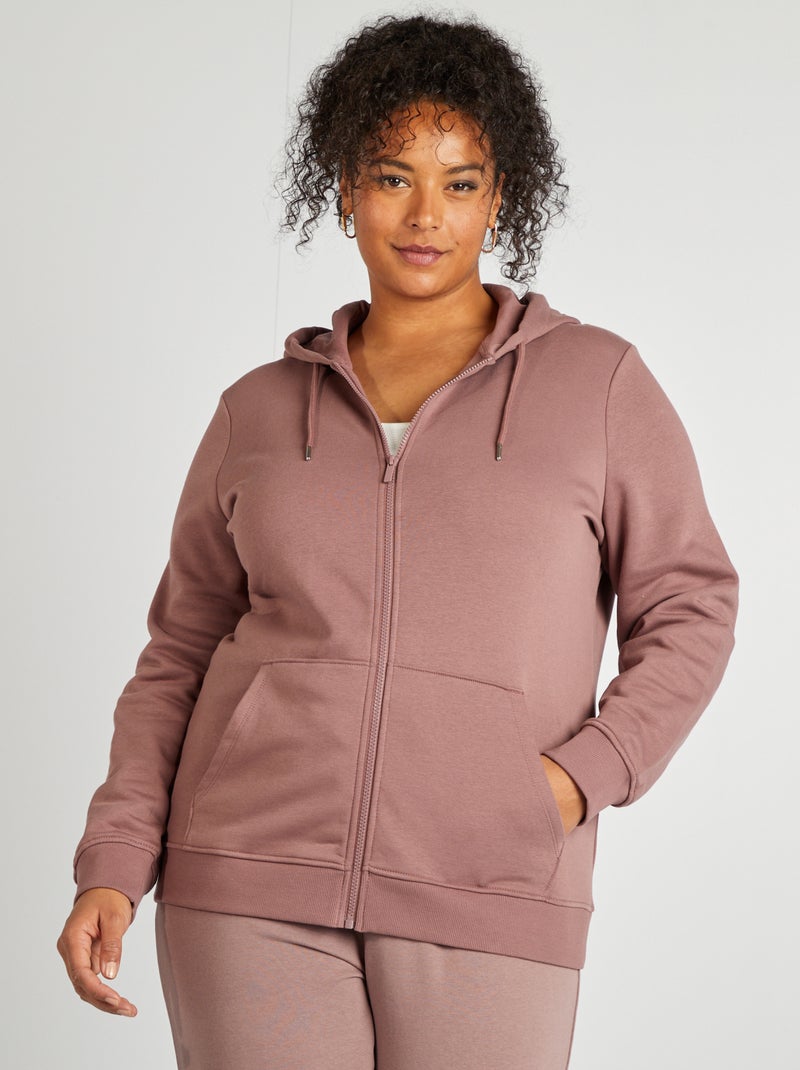 Sweat zippé à capuche Violet - Kiabi