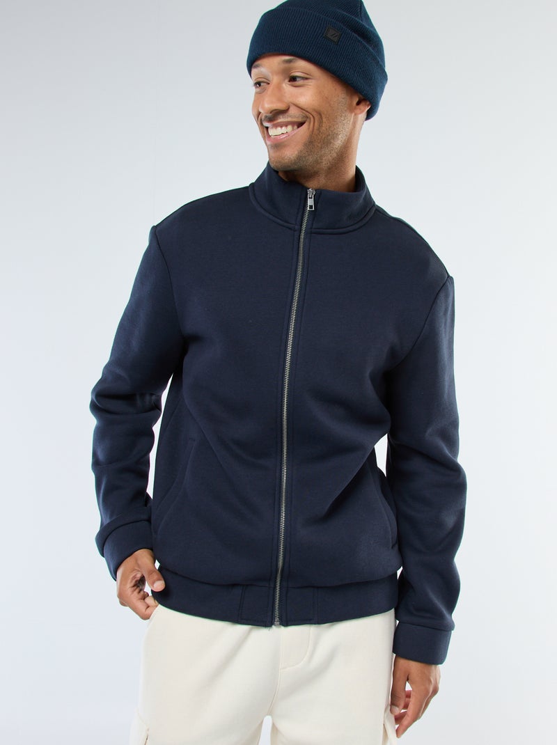 Sweat zippé à col montant Bleu - Kiabi