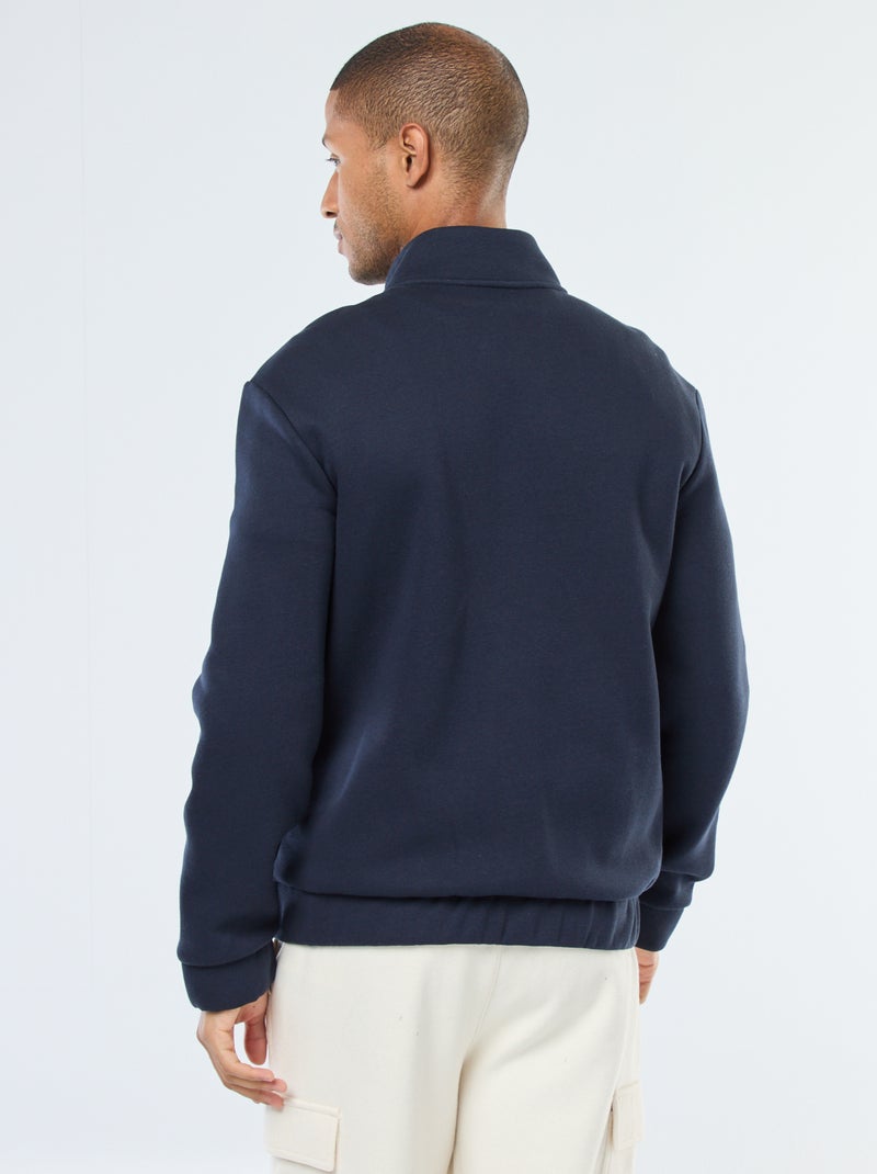 Sweat zippé à col montant Bleu - Kiabi