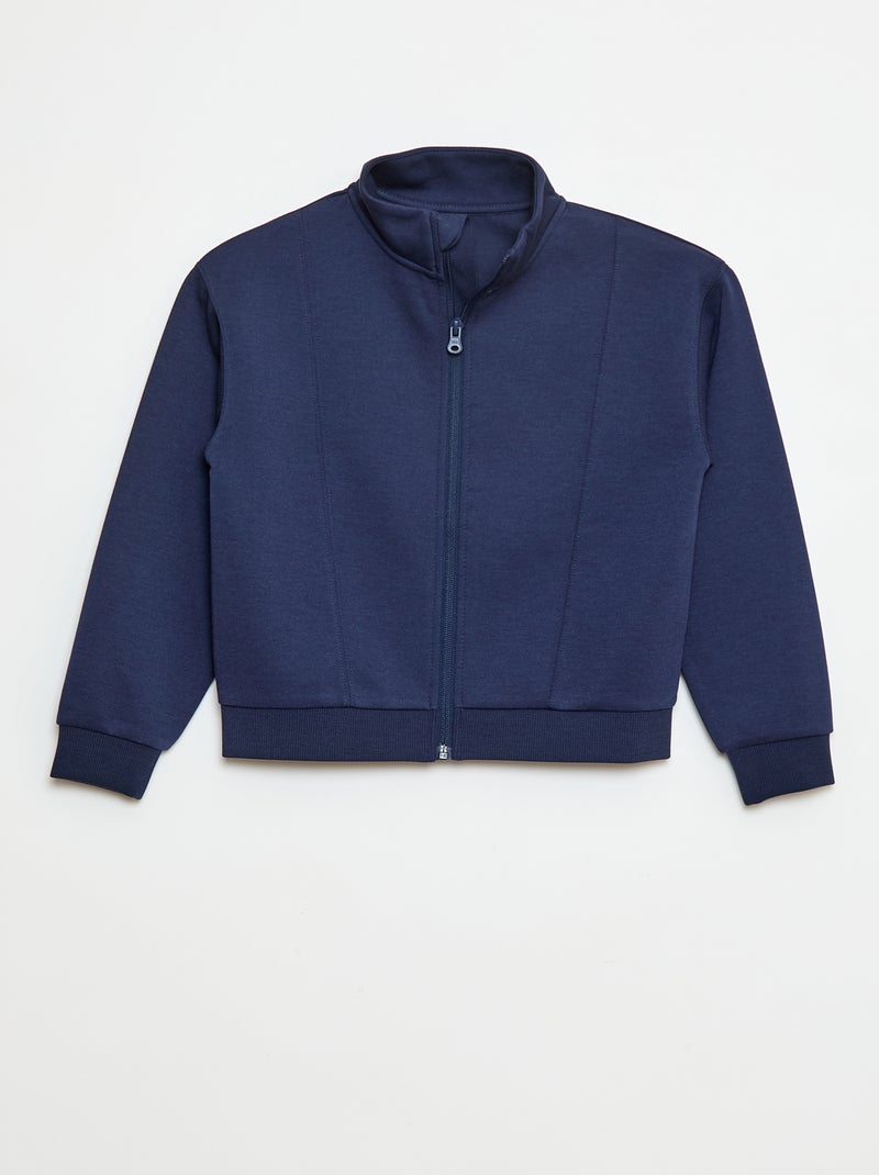 Sweat zippé à col montant Bleu marine - Kiabi