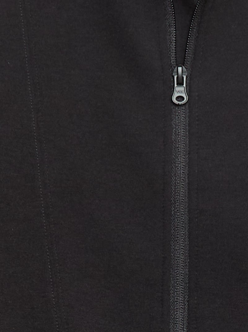 Sweat zippé à col montant Noir - Kiabi