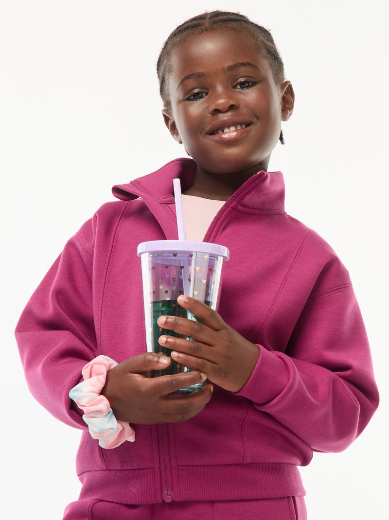Sweat zippé à col montant Rose - Kiabi