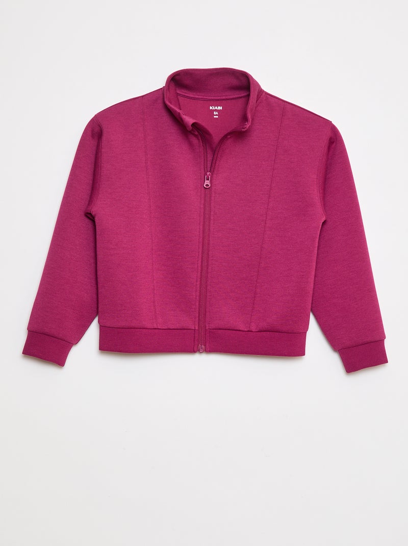 Sweat zippé à col montant Rose - Kiabi
