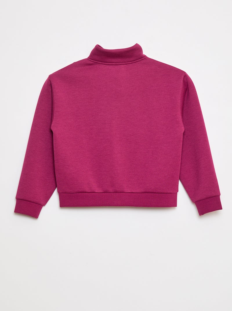 Sweat zippé à col montant Rose - Kiabi