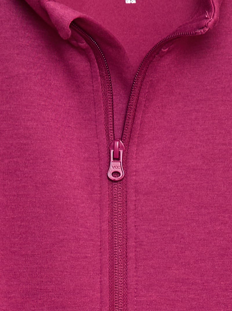 Sweat zippé à col montant Rose - Kiabi