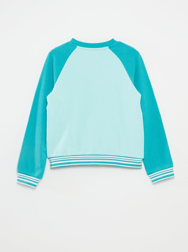 Sweat zippé à col rond BLEU - Kiabi