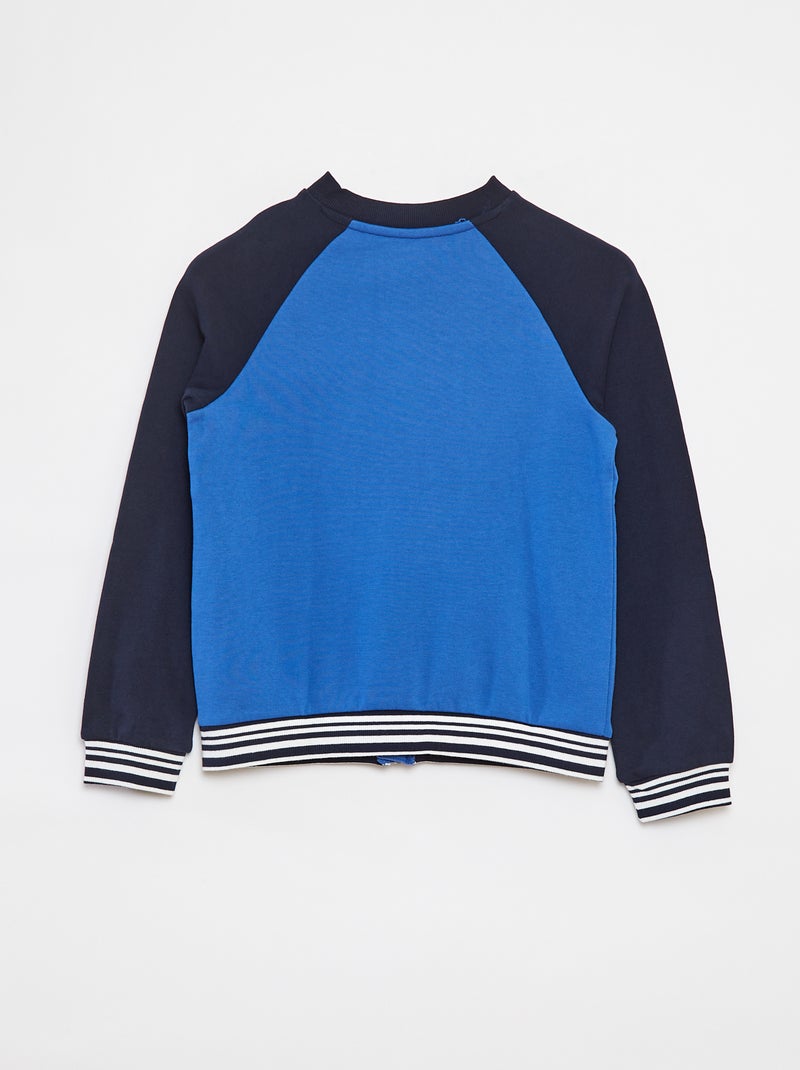 Sweat zippé à col rond BLEU - Kiabi