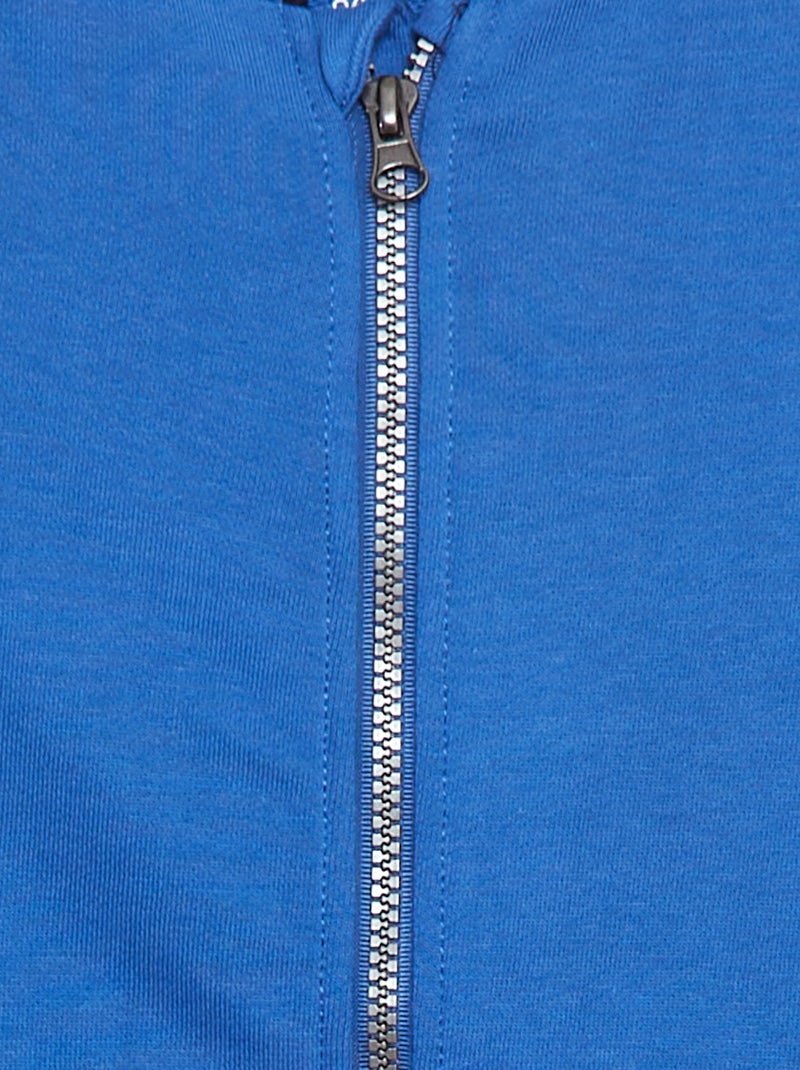 Sweat zippé à col rond BLEU - Kiabi