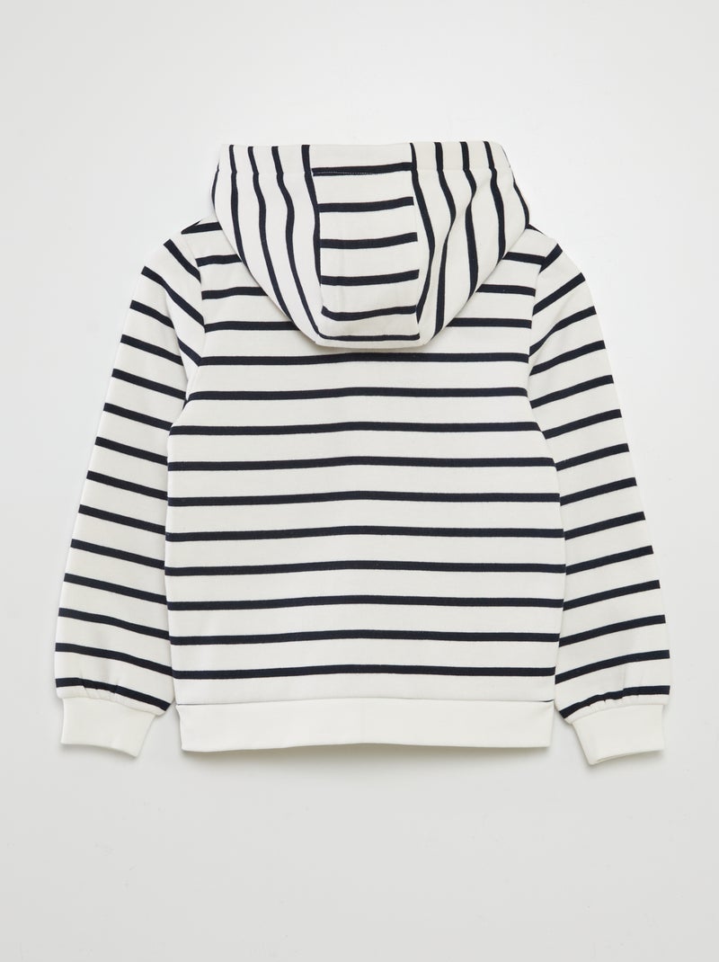 Sweat zippé à imprimé Blanc/bleu - Kiabi