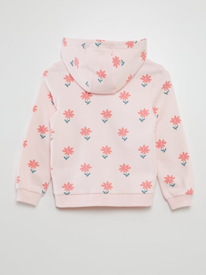 Sweat zippé à imprimé Rose clair - Kiabi