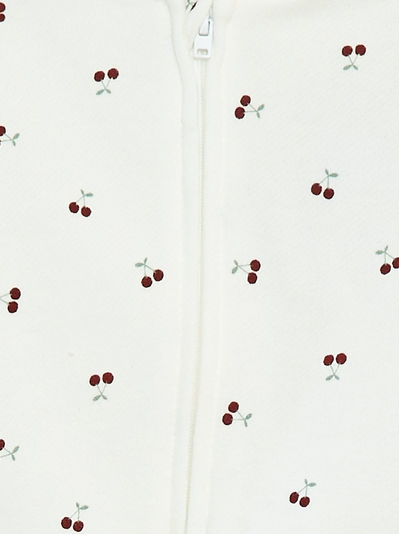 Sweat zippé à motif et à capuche Blanc - Kiabi