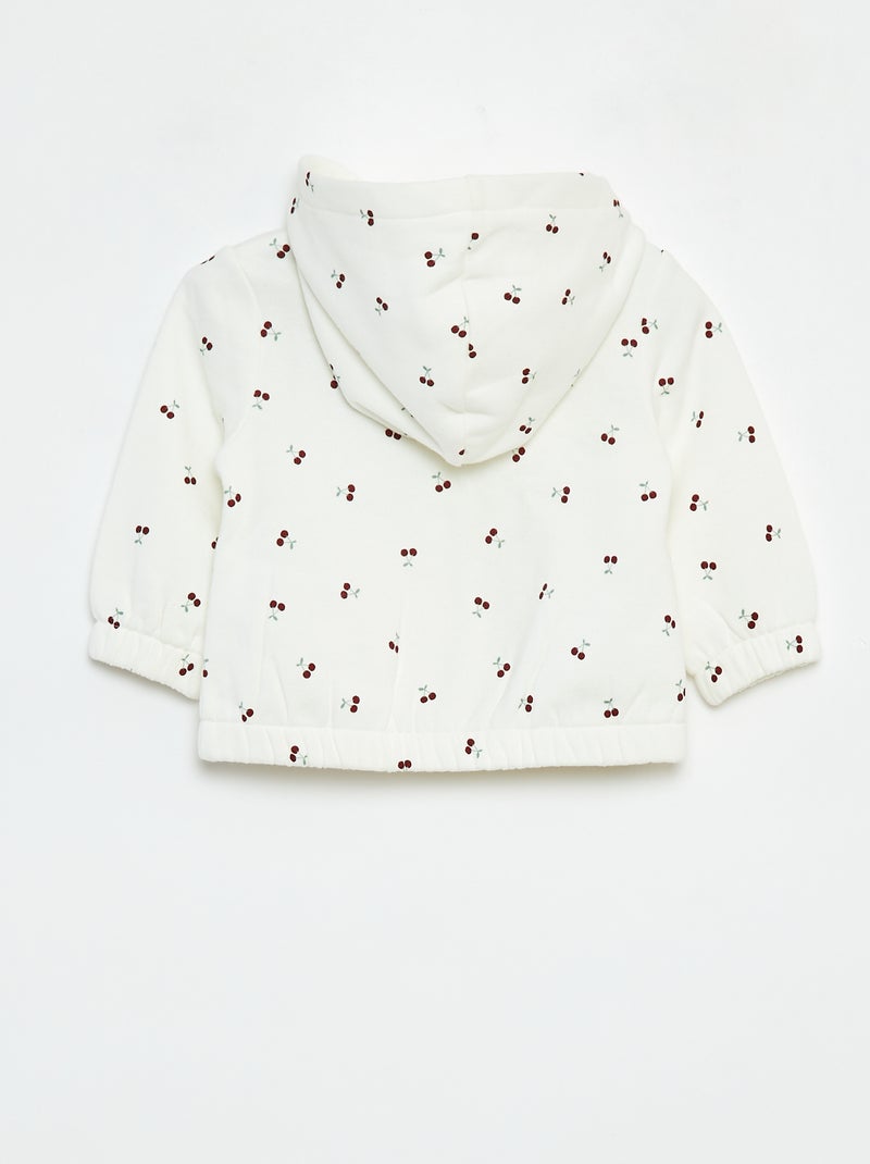 Sweat zippé à motif et à capuche Blanc - Kiabi