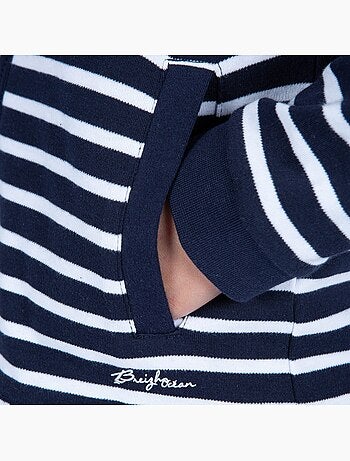Sweat zippé à rayures pour enfants 'Breizh Océan', Veste garçon ou fille