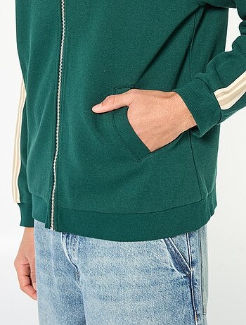 Sweat zippé avec bande sur le côté