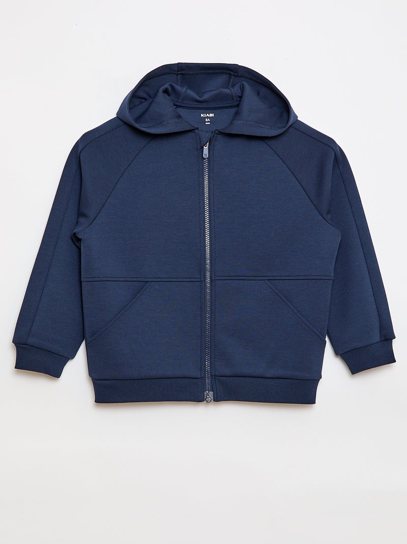 Sweat zippé avec col capuche - collection facile à enfiler Bleu - Kiabi