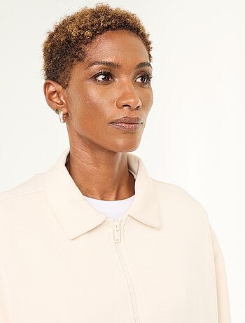 Sweat zippé avec col chemise