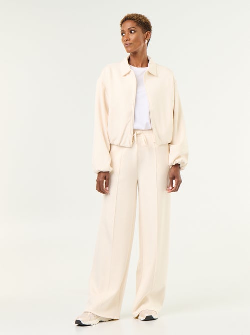 Sweat zippé avec col chemise - Kiabi