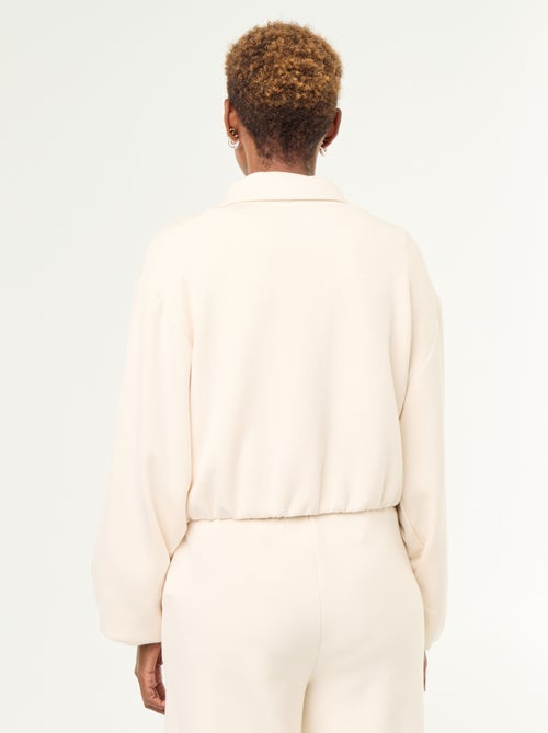 Sweat zippé avec col chemise - Kiabi