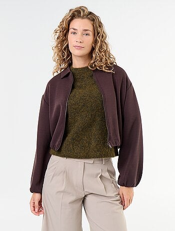 Sweat zippé avec col chemise