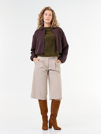 Sweat zippé avec col chemise