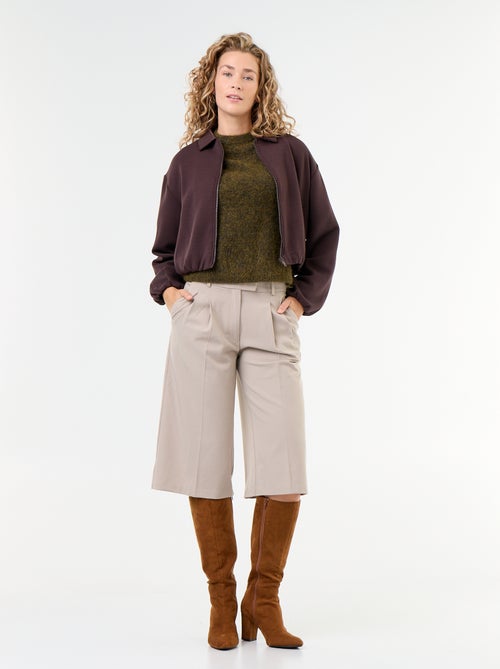 Sweat zippé avec col chemise - Kiabi