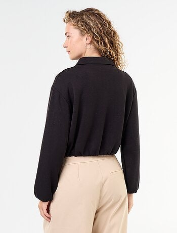 Sweat zippé avec col chemise