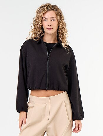 Sweat zippé avec col chemise