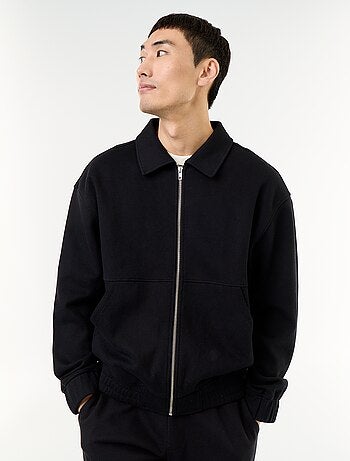 Sweat zippé avec col chemise