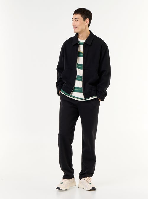 Sweat zippé avec col chemise - Kiabi