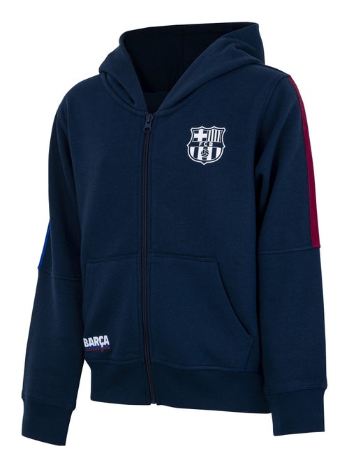Sweat zippé capuche Barça enfant - Collection officielle FC Barcelone - Kiabi
