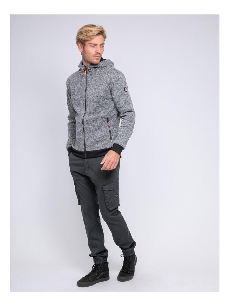 Sweat zippé capuche WALTON Gris - Kiabi