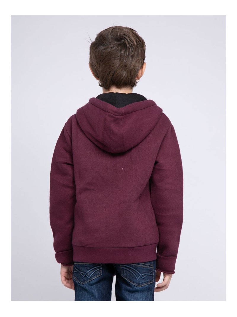Sweat zippé capuche WAMIN garçon Violet - Kiabi
