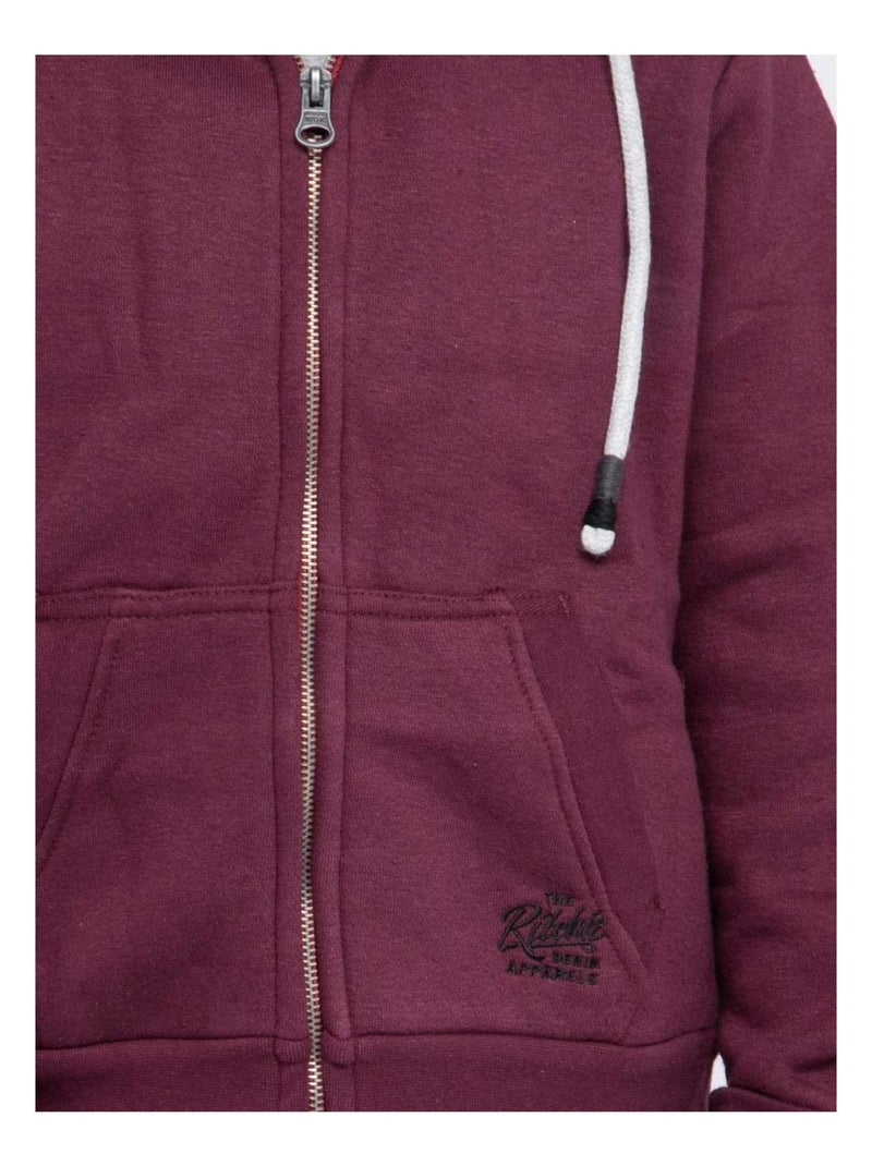 Sweat zippé capuche WAMIN garçon Violet - Kiabi