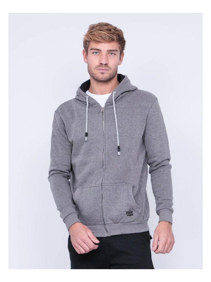Sweat zippé capuche WAMIN Gris - Kiabi