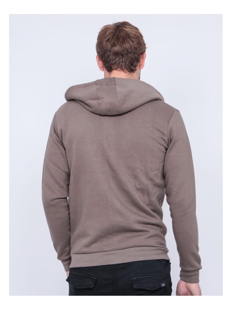 Sweat zippé capuche WAMIN Marron - Kiabi