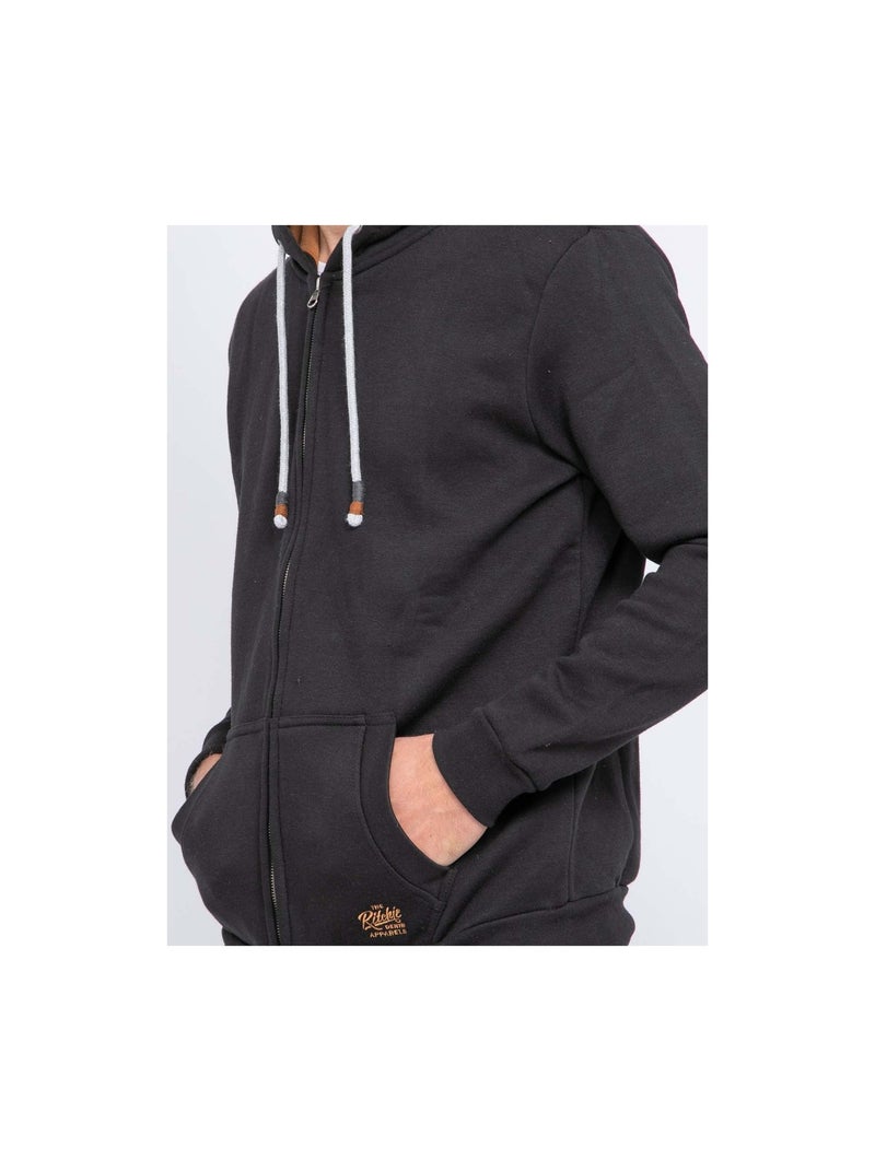 Sweat zippé capuche WAMIN Noir - Kiabi