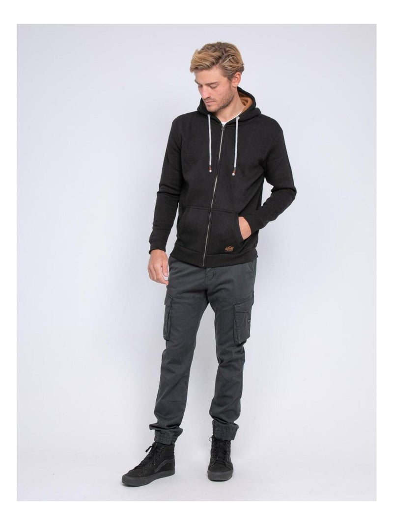 Sweat zippé capuche WAMIN Noir - Kiabi