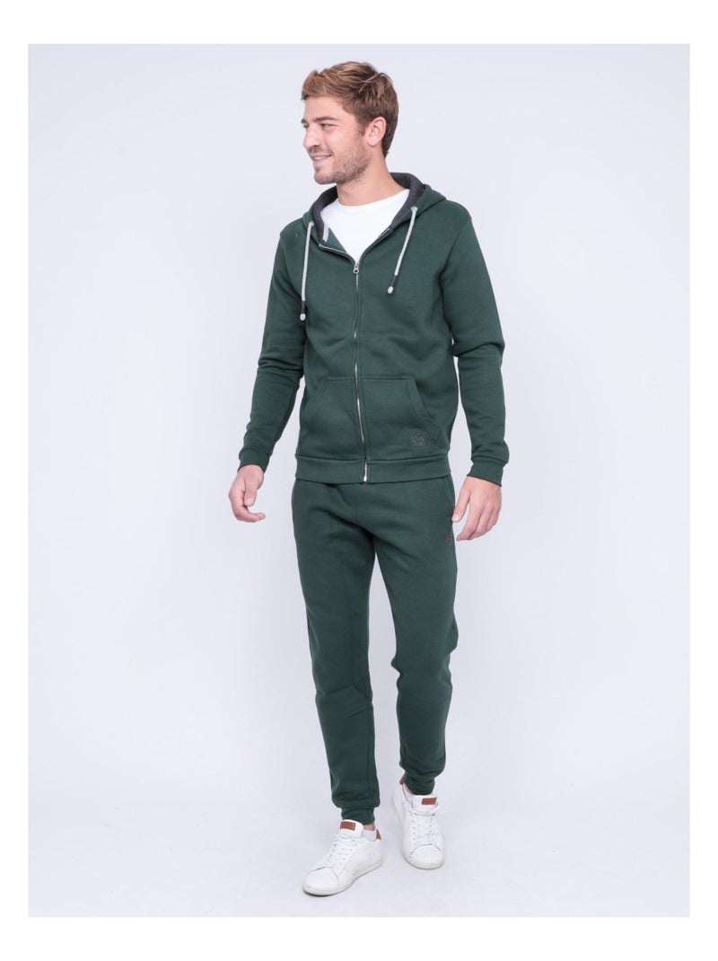 Sweat zippé capuche WAMIN Vert - Kiabi